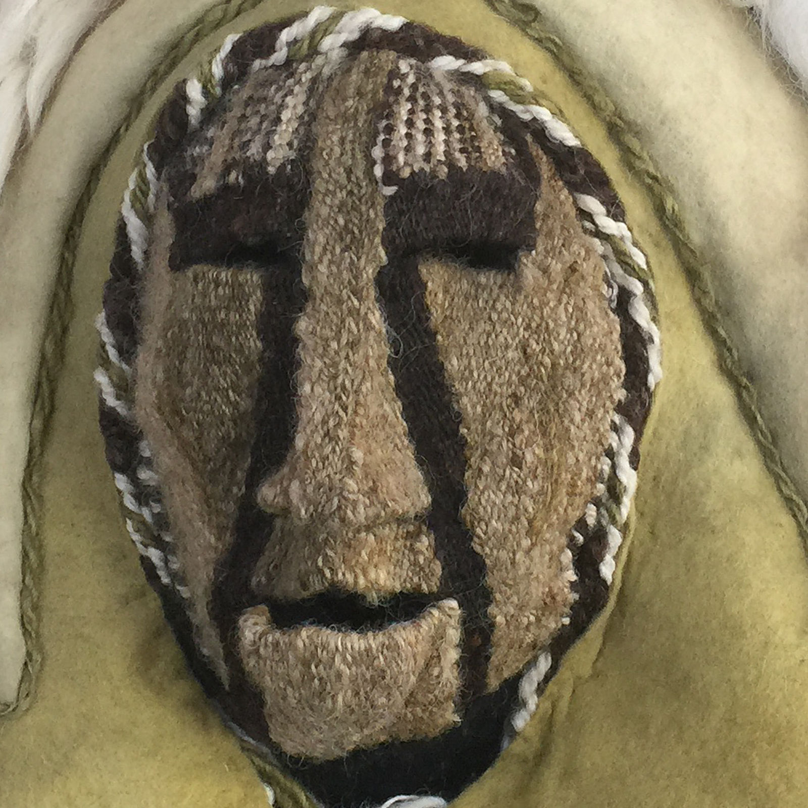 Woven calm face up close